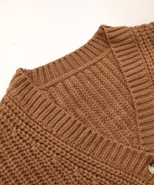 La-gemme（ラジェム）の「ローゲージニットカーディガン（カーディガン/ボレロ・レディース・ブラック/ダークブラウン/ブルーグリーン/グレー/グレイッシュベージュ/アイボリー・フリー）」の18枚目の写真