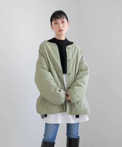 LOWRYS FARM（ローリーズファーム）の「キルティングブルゾン　959061（ブルゾン・レディース・ブラック/オレンジ/グリーン/アイボリー・FREE）」の11枚目の写真