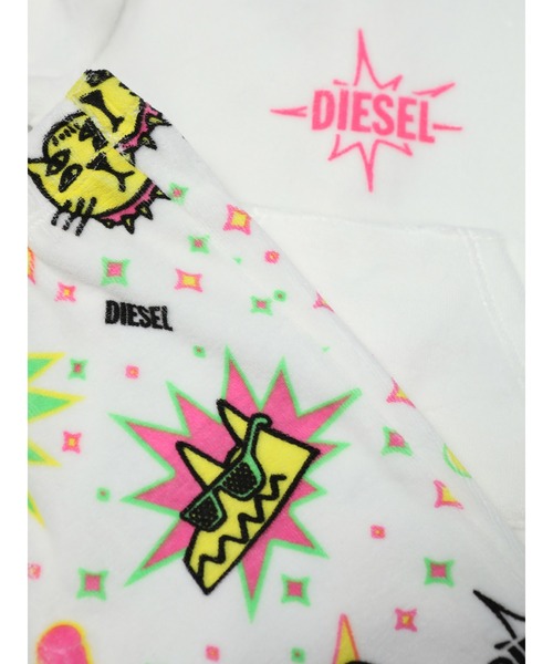 DIESEL(ディーゼル)の「DIESEL KID ベビー ユニセックス セットアップ ベロア素材 出産祝い(サロペット/オーバーオール・キッズ・ホワイト×ブルー/ホワイト系その他・9M/12M)」の4枚目の写真