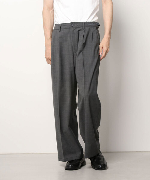 LUSOR（ルーソル）の「LUSOR（ルーソル）WOOL WIDE SLACKS（その他パンツ・メンズ・ブラウン/チャコール・SMALL/MEDIUM）」の2枚目の写真