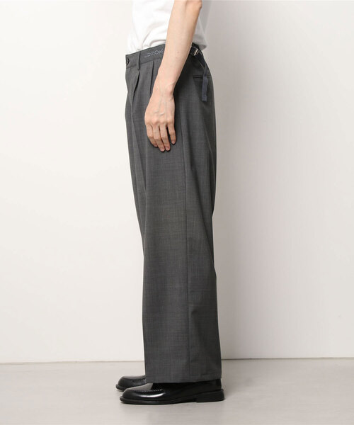LUSOR（ルーソル）の「LUSOR（ルーソル）WOOL WIDE SLACKS（その他パンツ・メンズ・ブラウン/チャコール・SMALL/MEDIUM）」の3枚目の写真