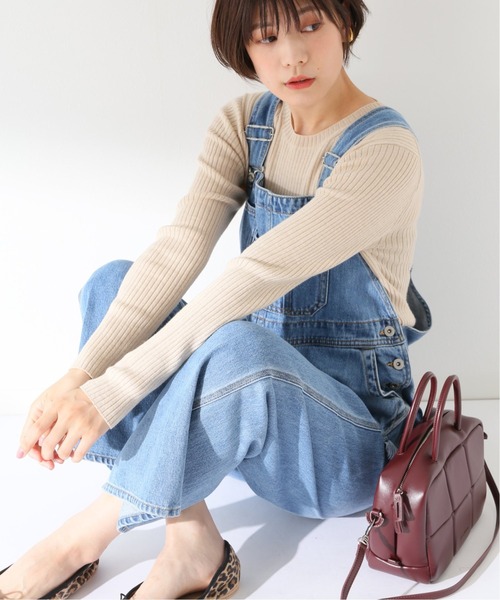 SLOBE IENA(スローブイエナ)の「ウォッシャブルクルーネックプルオーバー【手洗い可能】◆(ニット/セーター・レディース・チャコールグレー/ベージュ/サックスブルー・FREE)」の5枚目の写真