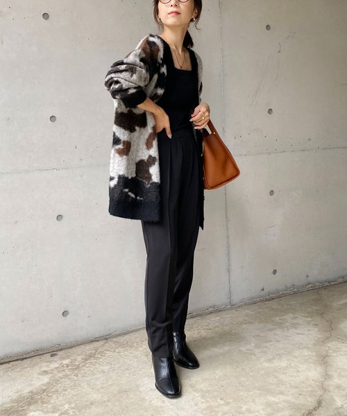 CAPRICIEUX LE'MAGE（カプリシューレマージュ）の「アニマルモヘヤカーディガン（カーディガン/ボレロ・レディース・ブラック/ベージュ・FREE）」の10枚目の写真