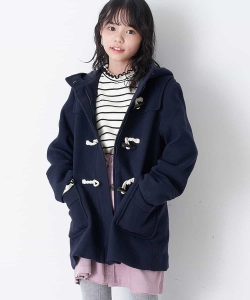 a.v.v（アーヴェヴェ）の「[100-130]【洗濯機で洗える】ライトフェイクウールダッフルコート（ダッフルコート・キッズ・ベージュ/ネイビー/レッド/ブルー・100/110/120/130）」の3枚目の写真