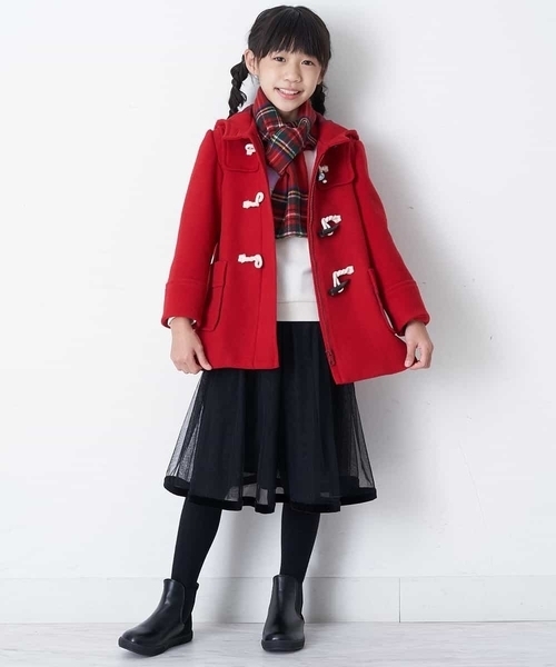 a.v.v（アーヴェヴェ）の「[100-130]【洗濯機で洗える】ライトフェイクウールダッフルコート（ダッフルコート・キッズ・ベージュ/ネイビー/レッド/ブルー・100/110/120/130）」の6枚目の写真