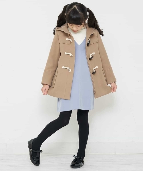a.v.v（アーヴェヴェ）の「[100-130]【洗濯機で洗える】ライトフェイクウールダッフルコート（ダッフルコート・キッズ・ベージュ/ネイビー/レッド/ブルー・100/110/120/130）」の14枚目の写真