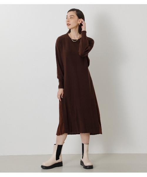 前後２ｗａｙプリーツドッキングニットワンピース ワンピース Crie Conforto クリーコンフォルト のファッション通販 Zozotown