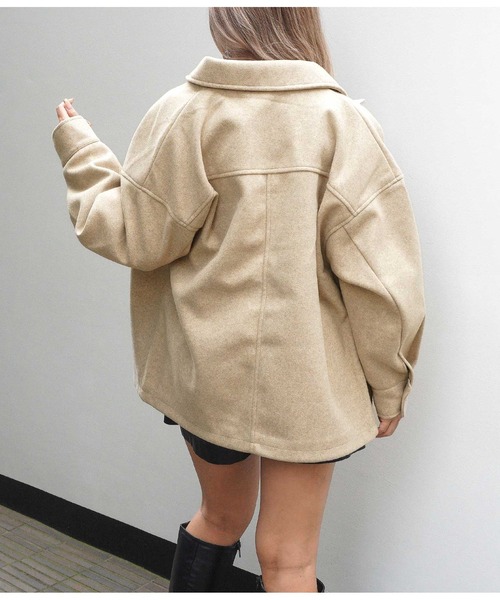 ANAP（アナップ）の「フェイクウールジャケット（カバーオール・レディース・ベージュ/モカ・FREE）」の10枚目の写真