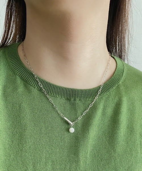 tone（トーン）の「【ECRu.】バロック 淡水パール&チェーンネックレス（ネックレス・レディース・シルバー/ゴールド・FREE）」の5枚目の写真