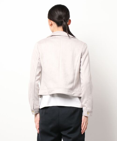 MISCH MASCH（ミッシュマッシュ）の「スエードボンディングジャケット（ライダースジャケット・レディース・ベージュ/ピンク系その他/グレー・MEDIUM）」の6枚目の写真