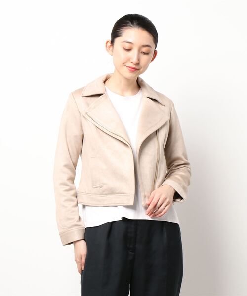 MISCH MASCH（ミッシュマッシュ）の「スエードボンディングジャケット（ライダースジャケット・レディース・ベージュ/ピンク系その他/グレー・MEDIUM）」の15枚目の写真