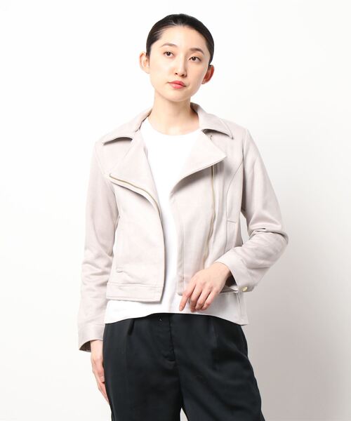 MISCH MASCH（ミッシュマッシュ）の「スエードボンディングジャケット（ライダースジャケット・レディース・ベージュ/ピンク系その他/グレー・MEDIUM）」の16枚目の写真