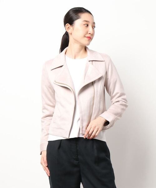 MISCH MASCH（ミッシュマッシュ）の「スエードボンディングジャケット（ライダースジャケット・レディース・ベージュ/ピンク系その他/グレー・MEDIUM）」の17枚目の写真