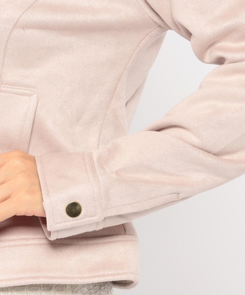 MISCH MASCH（ミッシュマッシュ）の「スエードボンディングジャケット（ライダースジャケット・レディース・ベージュ/ピンク系その他/グレー・MEDIUM）」の10枚目の写真