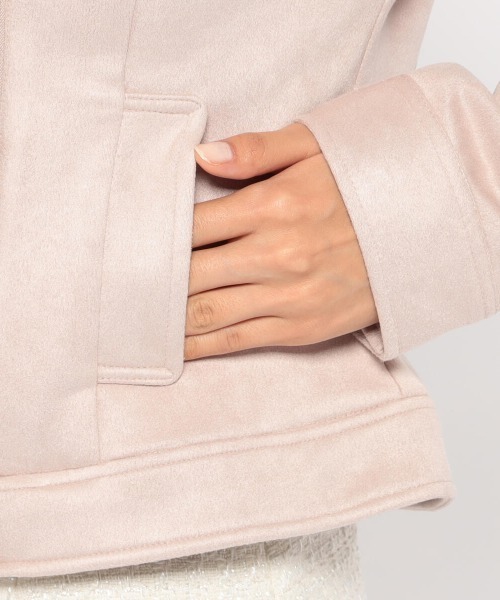 MISCH MASCH（ミッシュマッシュ）の「スエードボンディングジャケット（ライダースジャケット・レディース・ベージュ/ピンク系その他/グレー・MEDIUM）」の11枚目の写真