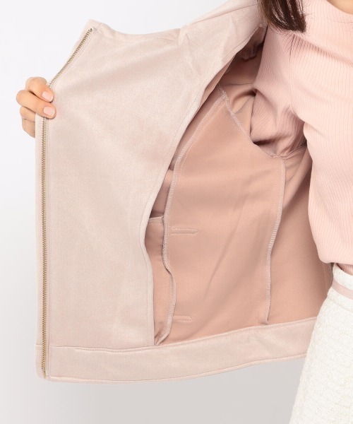 MISCH MASCH（ミッシュマッシュ）の「スエードボンディングジャケット（ライダースジャケット・レディース・ベージュ/ピンク系その他/グレー・MEDIUM）」の13枚目の写真