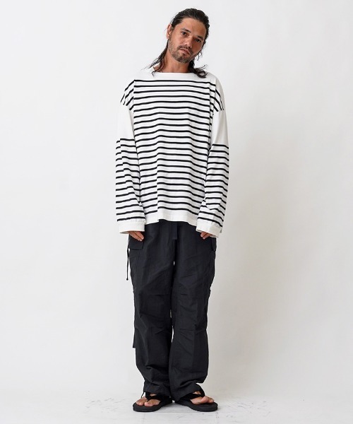 EGO TRIPPING(エゴトリッピング)の「mlt3655- BASQUE FAT TEE カットソー(Tシャツ/カットソー・メンズ・ホワイト×ブラック/ブラック×ホワイト/ブラウン系その他/ベージュ系その他・48/46)」の21枚目の写真