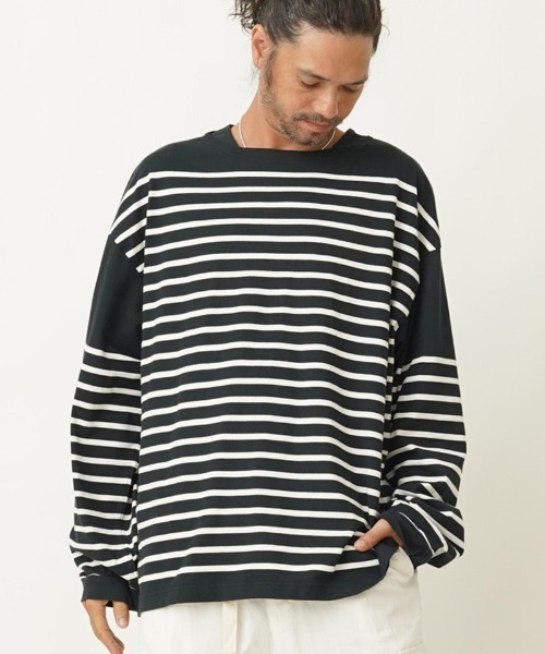 EGO TRIPPING(エゴトリッピング)の「mlt3655- BASQUE FAT TEE カットソー(Tシャツ/カットソー・メンズ・ホワイト×ブラック/ブラック×ホワイト/ブラウン系その他/ベージュ系その他・48/46)」の8枚目の写真