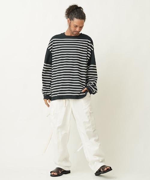 EGO TRIPPING(エゴトリッピング)の「mlt3655- BASQUE FAT TEE カットソー(Tシャツ/カットソー・メンズ・ホワイト×ブラック/ブラック×ホワイト/ブラウン系その他/ベージュ系その他・48/46)」の15枚目の写真