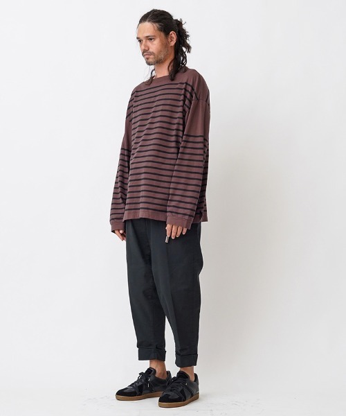 EGO TRIPPING(エゴトリッピング)の「mlt3655- BASQUE FAT TEE カットソー(Tシャツ/カットソー・メンズ・ホワイト×ブラック/ブラック×ホワイト/ブラウン系その他/ベージュ系その他・48/46)」の22枚目の写真