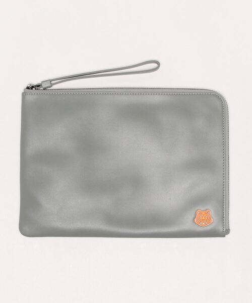 KENZO(ケンゾー)の「ラージレザークラッチバッグ Tiger Crest(クラッチバッグ・メンズ・グレー系その他・ONE SIZE)」の1枚目の写真