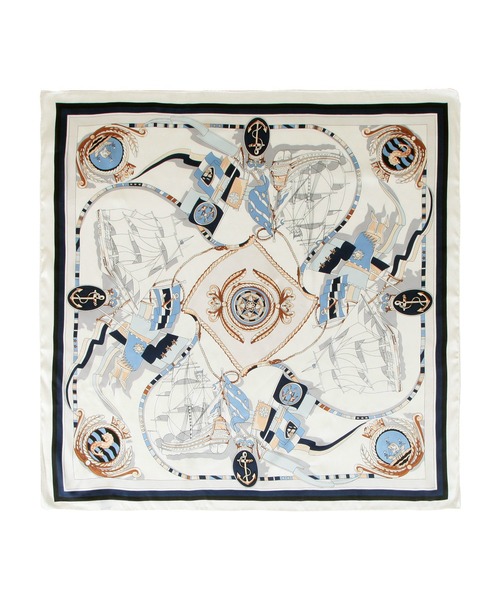 Julia Boutique（ジュリアブティック）の「90×90cmサイズ・ヴィンテージ風サテン生地スカーフ/100013（バンダナ/スカーフ・レディース・A/B/C/D/E/F/G/H/I/J/K/L/M/N/O/P/Q/R/S/T/U・ONE）」の6枚目の写真