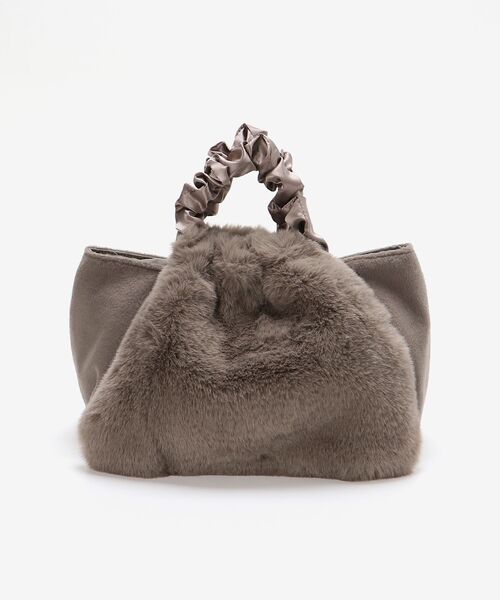 le.coeur blanc（ルクールブラン）の「ギャザーハンドルファーバッグ（ハンドバッグ・レディース・グレイッシュベージュ/ベージュ/ブラック・FREE）」の13枚目の写真