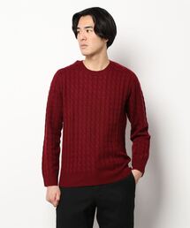 【PAZZO】 カシミヤ混 クルーネック ニット