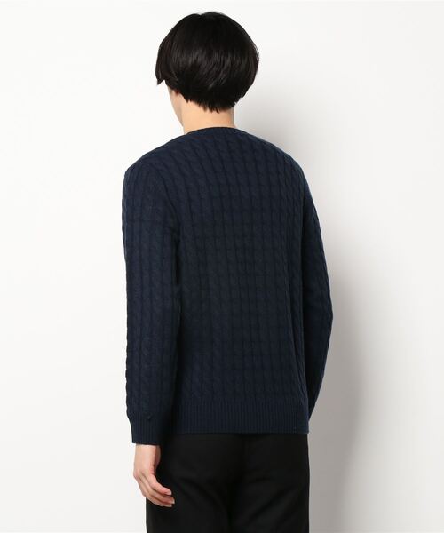 PAZZO（パッゾ）の「【PAZZO】 カシミヤ混 クルーネック ニット（ニット/セーター・メンズ・ネイビー/ボルドー/トップグレー/ホワイト系1・46/48/50）」の6枚目の写真