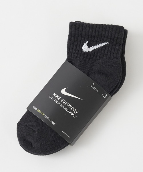 NIKE（ナイキ）の「NIKE/ナイキ 3Pエブリデイクッションクウォーターソックス（ソックス/靴下・レディース・ブラック/ホワイト・23/21）」の4枚目の写真