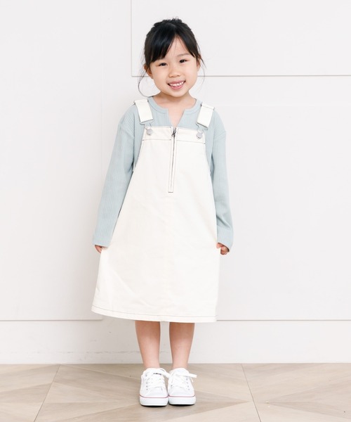 MAKE YOUR DAY（メイクユアデイ）の「ジャンパースカート■80～140cm（ジャンパースカート・キッズ・ブルー/アイボリー/キャメル・110/120/100/80/130/90/140）」の2枚目の写真