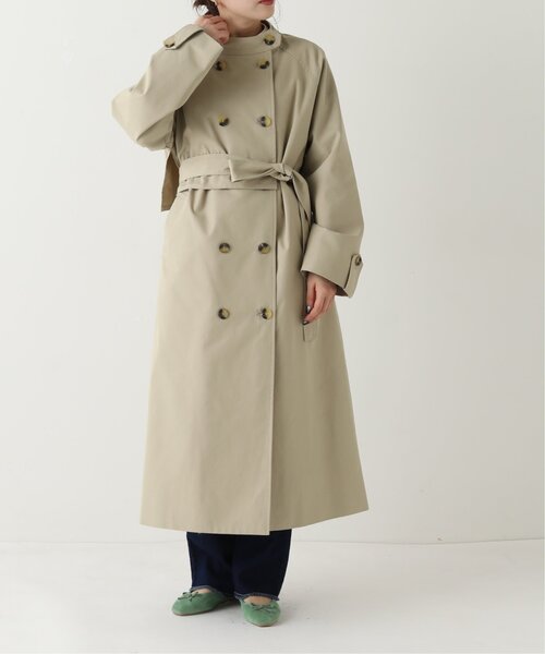 RAY CASSIN（レイカズン）の「CTツイルスタンドカラーコート（トレンチコート・レディース・ブルー/ベージュ/キナリ・FREE）」の2枚目の写真