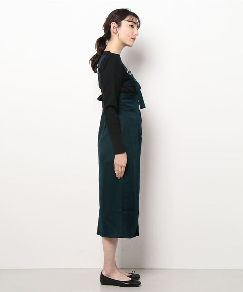 CECIL McBEE(セシルマクビー)の「インナー付きジャンスカSET(ジャンパースカート・レディース・ブラック/モカ/カーキ・MEDIUM)」の4枚目の写真