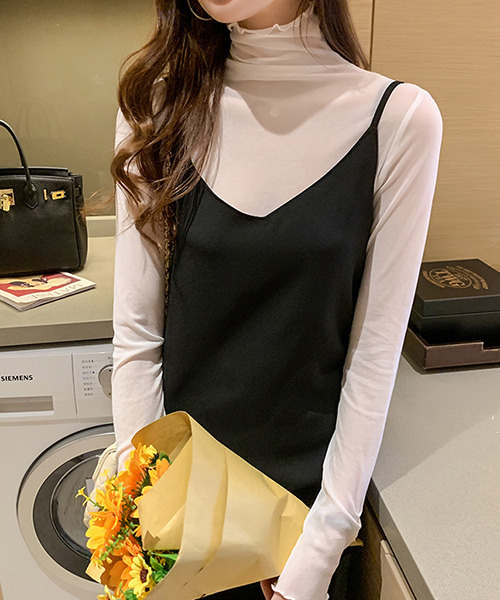 c.u.l（シーユーエル）の「【c.u.l:w】シアートップス メロウハイネック パワーネット culw141（Tシャツ/カットソー・レディース・ブルー/ホワイト/ブラック/アイボリー/ライトグレー・FREE）」の10枚目の写真