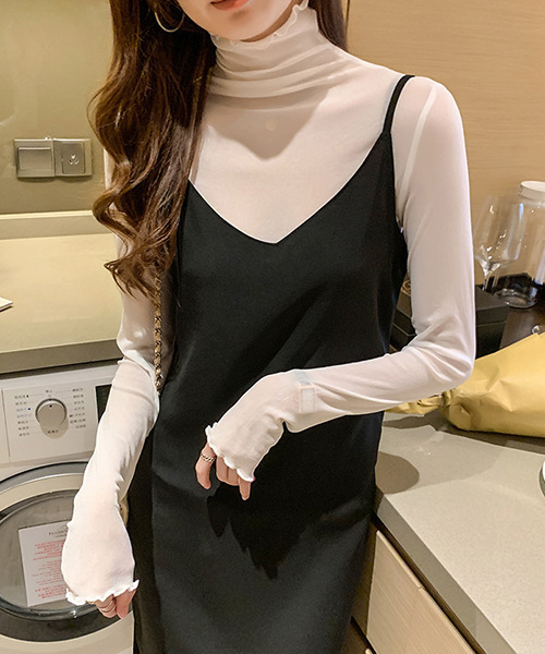 c.u.l（シーユーエル）の「【c.u.l:w】シアートップス メロウハイネック パワーネット culw141（Tシャツ/カットソー・レディース・ブルー/ホワイト/ブラック/アイボリー/ライトグレー・FREE）」の11枚目の写真