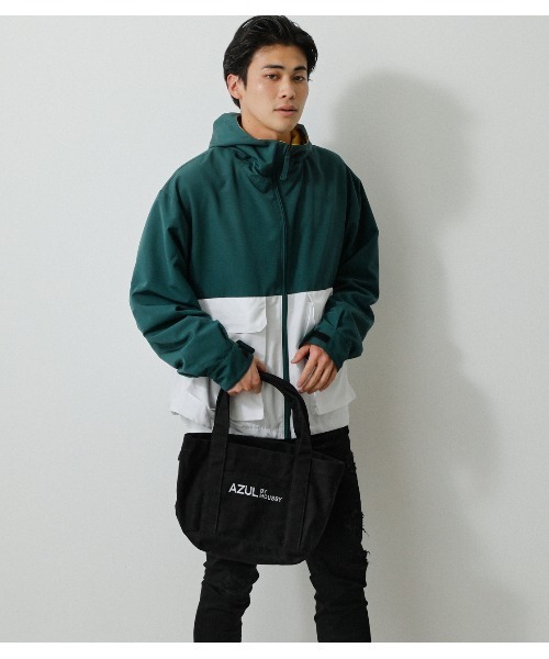 AZUL by moussy(アズールバイマウジー)の「AZUL CANVAS TOTE BAG/AZULキャンバストートバッグ(トートバッグ・メンズ・ライトブルー/オフホワイト/ライトグレー/イエロー/ブラック・FREE)」の17枚目の写真