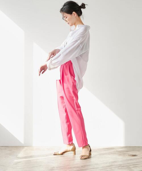green label relaxing(グリーンレーベルリラクシング)の「【矢野未希子さん着用】 シアー ローン オーバー シャツ(シャツ/ブラウス・レディース・モカ/ライム/ナチュラル/ホワイト・FREE)」の11枚目の写真