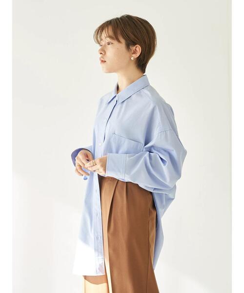 earth music&ecology（アースミュージックアンドエコロジー）の「ビッグシャツ＊（シャツ/ブラウス・レディース・サックスブルー/ホワイト系その他6/ブルー系その他7・FREE）」の8枚目の写真