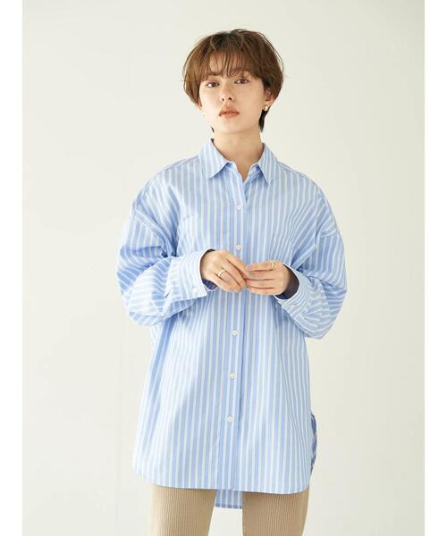 earth music&ecology（アースミュージックアンドエコロジー）の「ビッグシャツ＊（シャツ/ブラウス・レディース・サックスブルー/ホワイト系その他6/ブルー系その他7・FREE）」の9枚目の写真