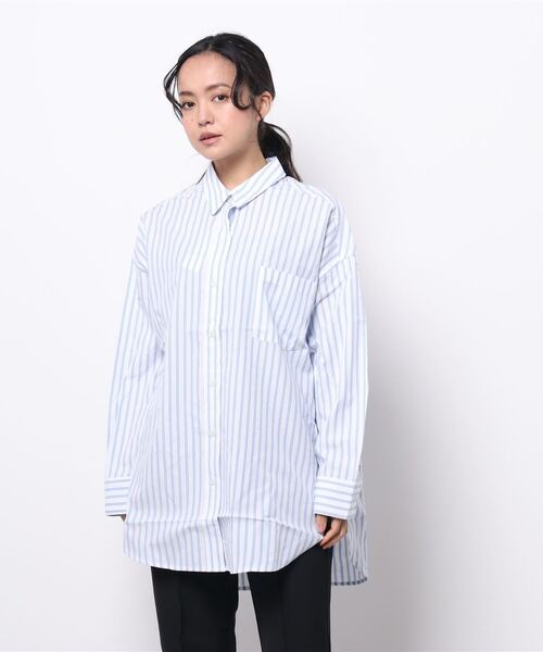 earth music&ecology（アースミュージックアンドエコロジー）の「ビッグシャツ＊（シャツ/ブラウス・レディース・サックスブルー/ホワイト系その他6/ブルー系その他7・FREE）」の20枚目の写真