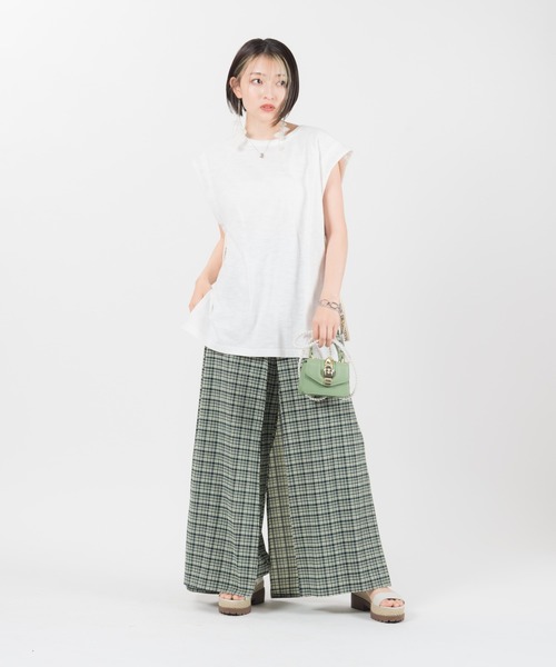 LAYMEE（レイミー）の「Lay CS / レイカットソー（Tシャツ/カットソー・レディース・グリーン/ホワイト/スミクロ・FREE）」の14枚目の写真
