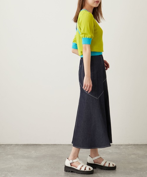 Keeepy(キーピー)の「【Keeepy】back open color scheme knit short pullover(ニット/セーター・レディース・ライトグリーン/ブルーグリーン・FREE)」の10枚目の写真