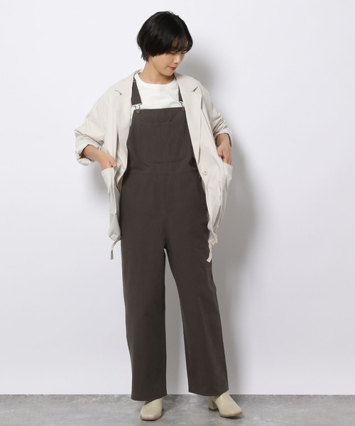 LAKOLE(ラコレ)の「コットンツイルワークサロペット / 269774(サロペット/オーバーオール・レディース・ベージュ/アイボリー/チャコール・SMALL/MEDIUM)」の4枚目の写真