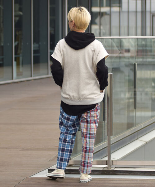 BEAMS BOY（ビームスボーイ）の「BEAMS BOY / マドラスチェック クレイジー スラックス（スラックス・レディース・ネイビー/オレンジ・ONE SIZE）」の19枚目の写真