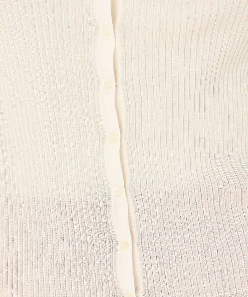 TOMORROWLAND （トゥモローランド）の「マーセライズドコットンリブ クルーネックカーディガン（カーディガン/ボレロ・レディース・ホワイト/ブラック/カーキ/ピンク/シルバー系その他・S/M）」の11枚目の写真