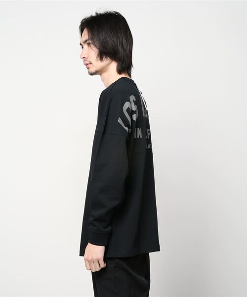 TRAP/U (トラップユー)の「バック プリント ドルマンスリーブ コットン 天竺 ロングTシャツ(Tシャツ/カットソー・メンズ・ホワイト/ブラック/サックスブルー・L/M)」の8枚目の写真