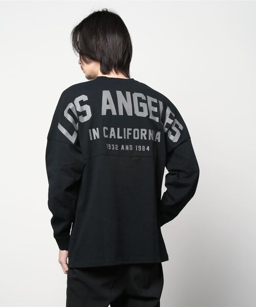 TRAP/U (トラップユー)の「バック プリント ドルマンスリーブ コットン 天竺 ロングTシャツ(Tシャツ/カットソー・メンズ・ホワイト/ブラック/サックスブルー・L/M)」の9枚目の写真
