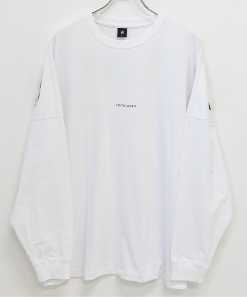 TRAP/U (トラップユー)の「バック プリント ドルマンスリーブ コットン 天竺 ロングTシャツ(Tシャツ/カットソー・メンズ・ホワイト/ブラック/サックスブルー・L/M)」の4枚目の写真