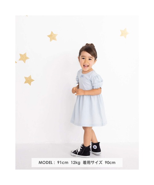 birthday party(バースデイパーティー)の「birthday party/リボン ギャザー ワンピース (80~110cm)(ワンピース・キッズ・ピンク/ブラック系その他/ブラック/ブルー・90/80/110/100)」の5枚目の写真