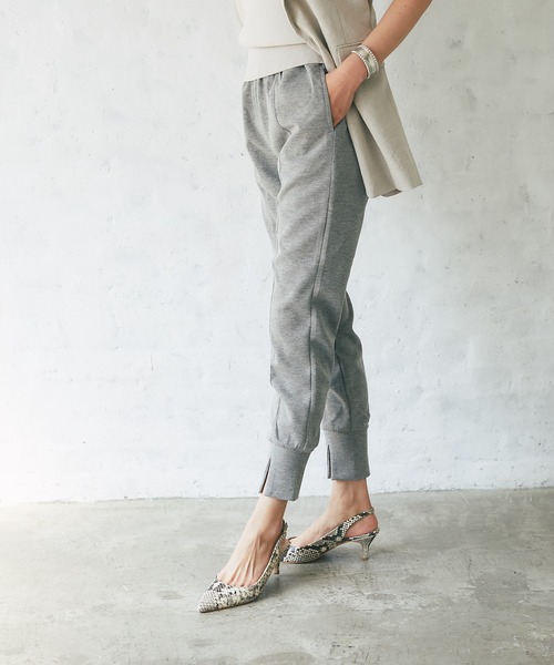 RIVE DROITE（リヴドロワ）の「‐3キロ見え！/ダンボールジョガーパンツ（スウェットパンツ・レディース・グレー/ライトグレー・FREE）」の4枚目の写真